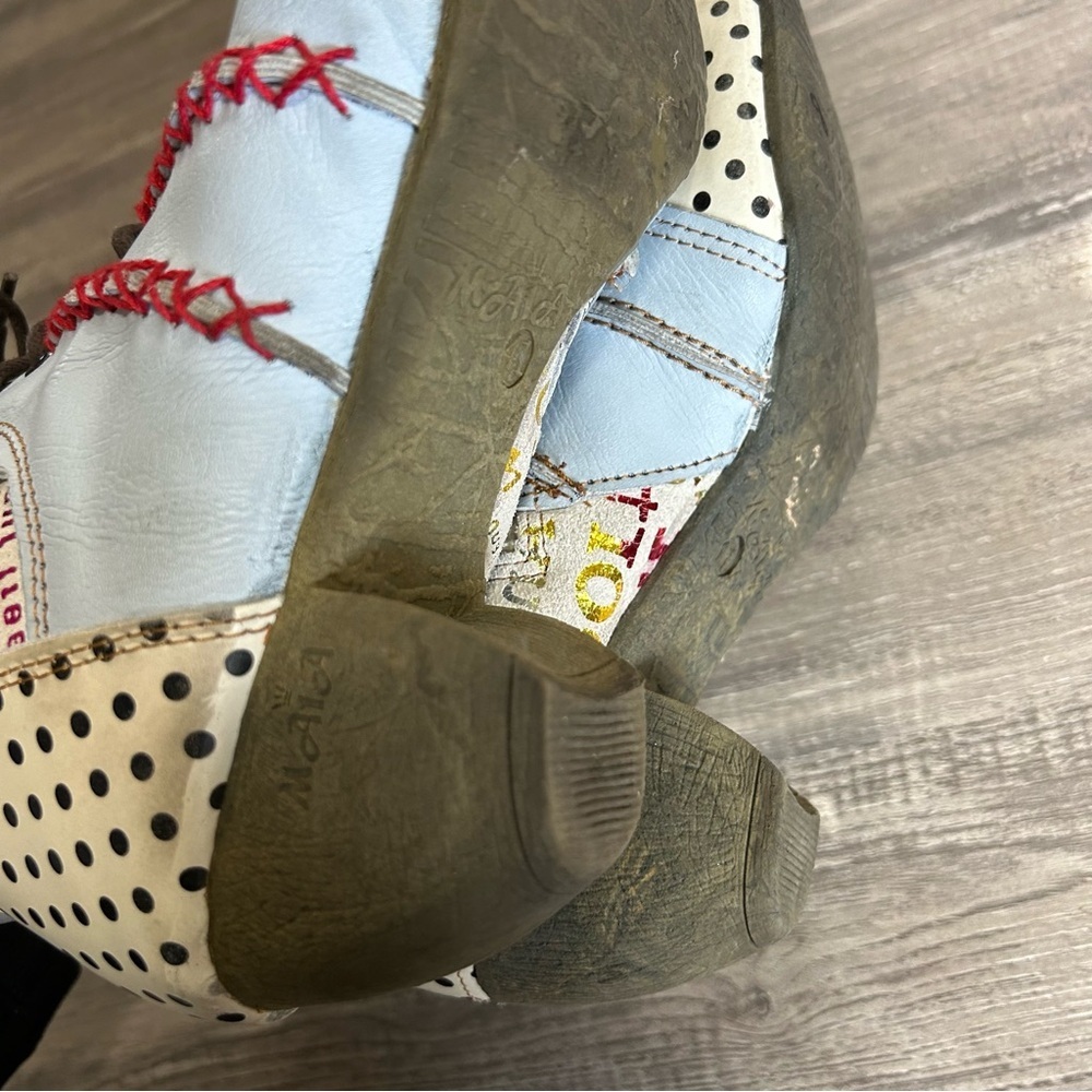 Maia Leather Polka Dot Quirky Lace Up Boot - Picture 4 of 9